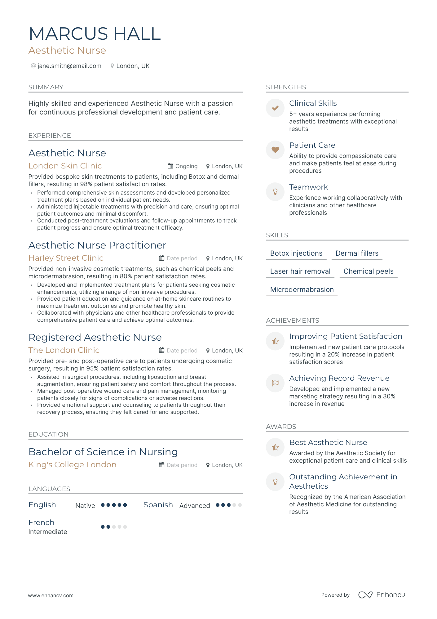 5 Aesthetic Nurse Resume Examples And Guide For 2024 6374